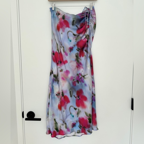 Zara Satin floral midi skirt - Picture 3 of 4